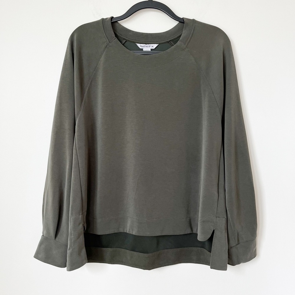 Athleta Seasoft Crewneck Sweatshirt Womens XL Green